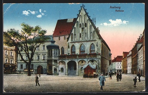 Ansichtskarte amberg am - ansichtskarte, amberg,