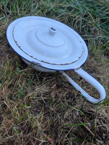 Vintage bettpfanne emaille - vintage,