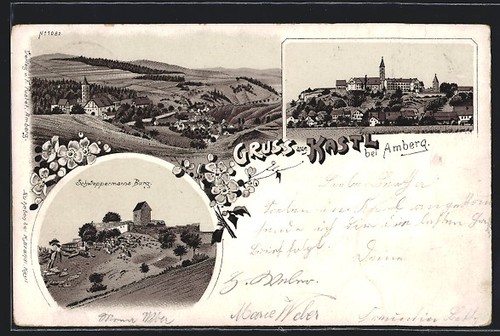 Lithographie kastl bei amberg - lithographie,
