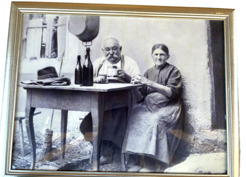 Altes foto gerahmt - foto, paar
