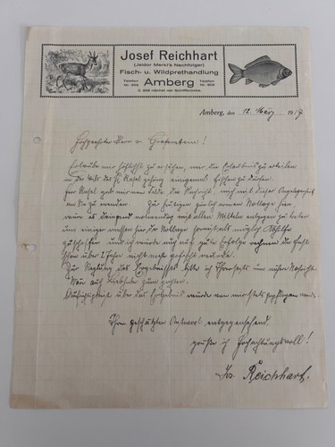 Briefkopf brief 1918 fisch - 1918,