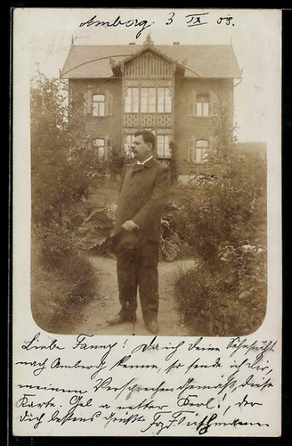 Foto amberg mann im garten - foto-ak, amberg,